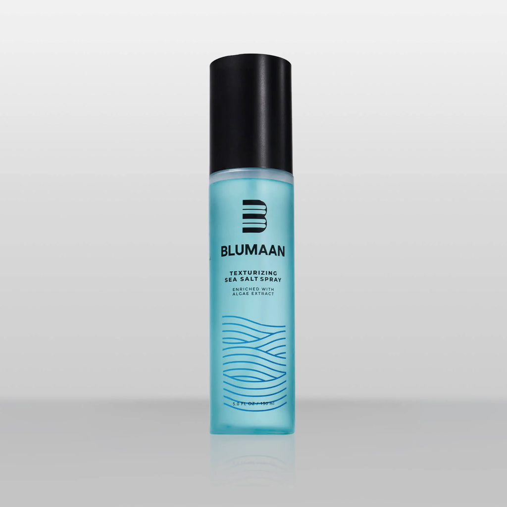 BluMaan Texturizing Sea Salt Spray bottle for men’s hair styling, adds beachy texture, volume, and a matte finish