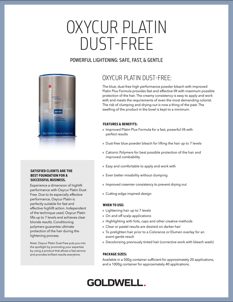 Goldwell Oxycur Platin Dust Free Lightening Powder Bleach