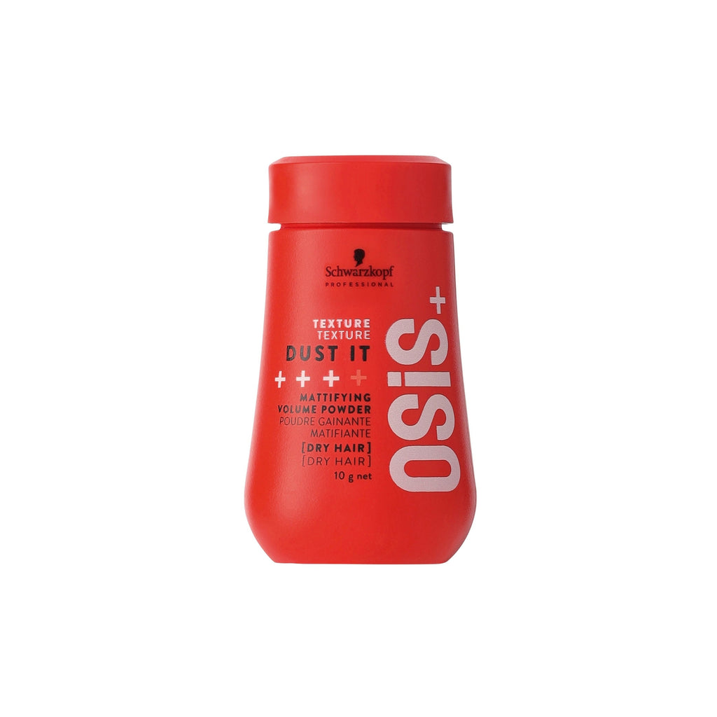 Get instant volume and matte texture with Schwarzkopf OSIS+ Dust It powder. Lightweight, long-lasting hold for effortless styling. Perfect for fine or limp hair