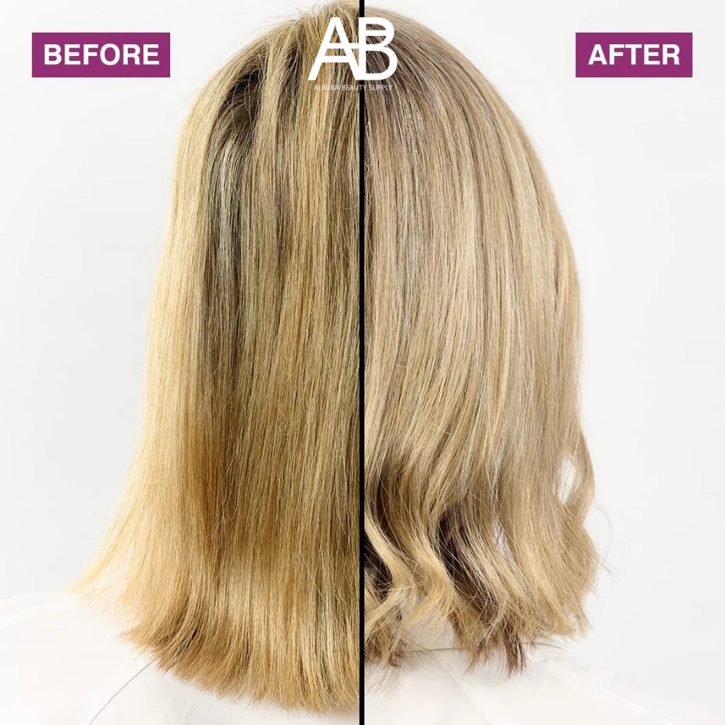 Schwarzkopf Goodbye Yellow Shampoo Neutralizing Before and After