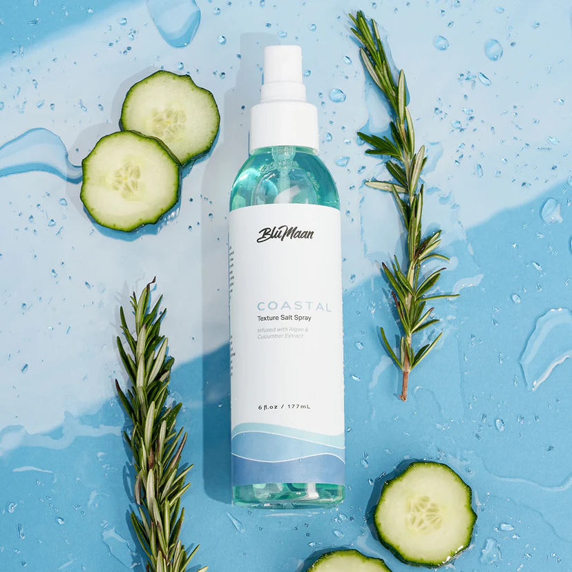 BluMaan Sea Salt Spray for natural hair texture and volume with a lightweight, matte finish – ideal for everyday men’s styling