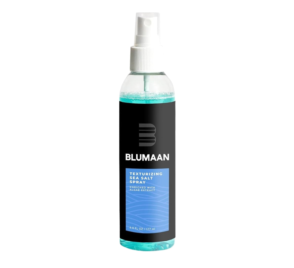 BluMaan Texturizing Sea Salt Spray bottle for men’s hair styling, adds beachy texture, volume, and a matte finish