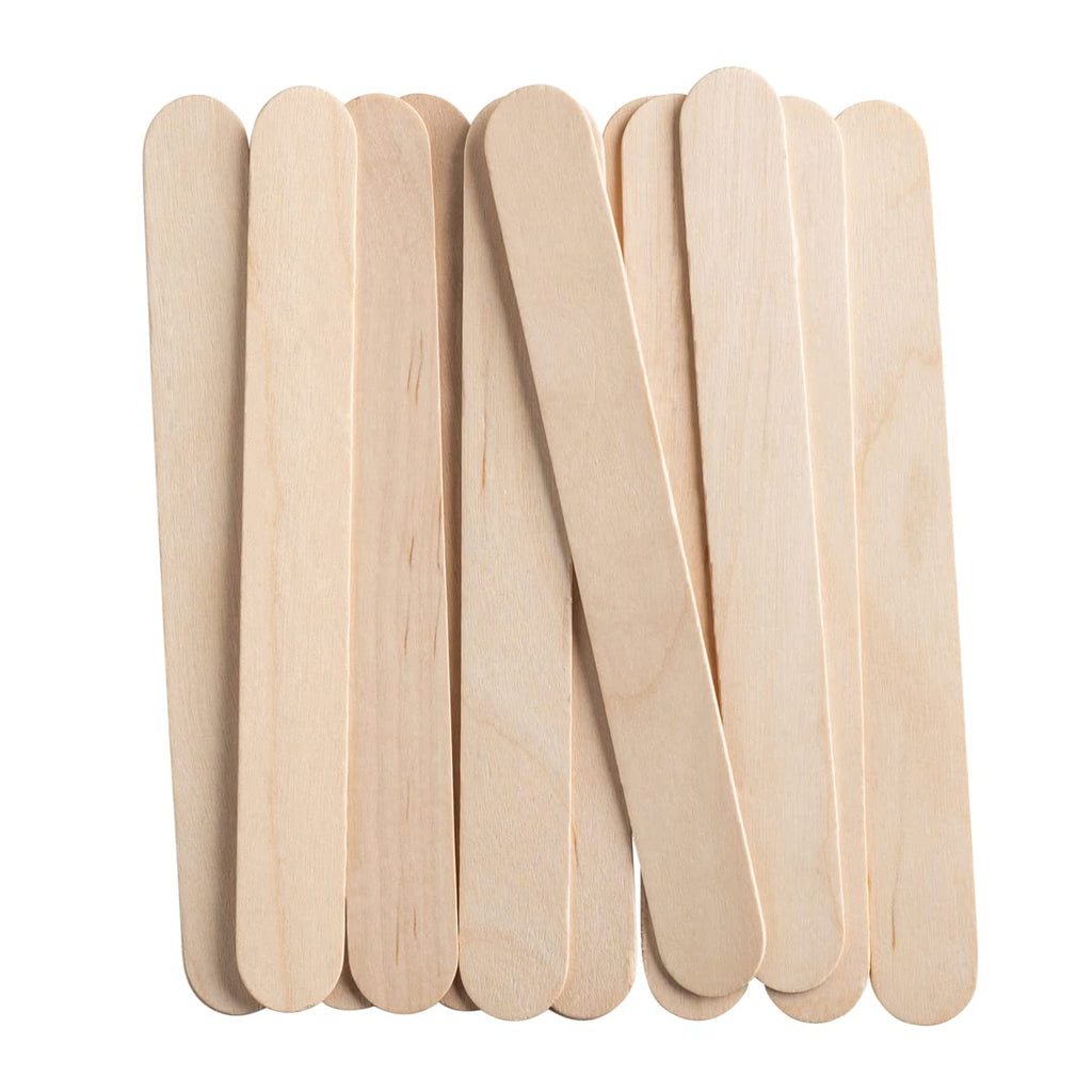 10-pack of large wooden wax applicator spatulas for body hair removal by Albura Beauty Supply – perfect for salon and at-home waxing