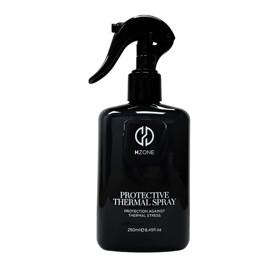 HZONE Protective Thermal Spray mist protecting hair from heat damage during blow-drying