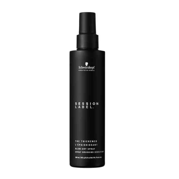Schwarzkopf Session Label The Thickener volumizing spray for thicker, fuller hair, professional Schwarzkopf styling product for added texture and volume
